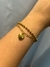 Pulseira Dupla Dourada Corrente Elos e Bolinhas de Aço Inoxidável - comprar online