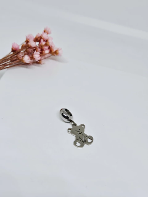 Berloque Ursinho de Aço Inox