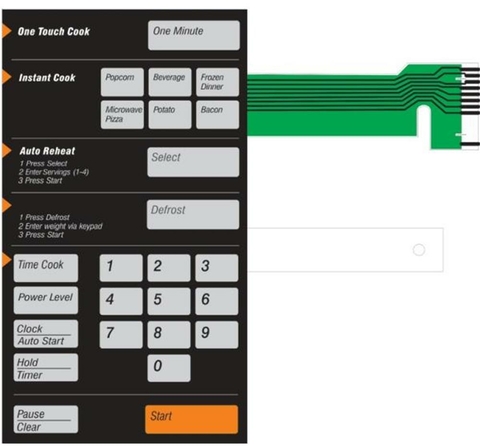 Teclado Microondas Samsung Mw 5620 / 5920 Preto - Cód 306