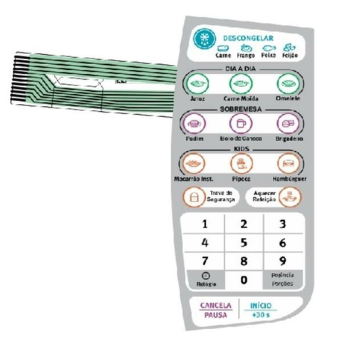 Teclado Microondas Electrolux Mtd 30 - Cód 1678