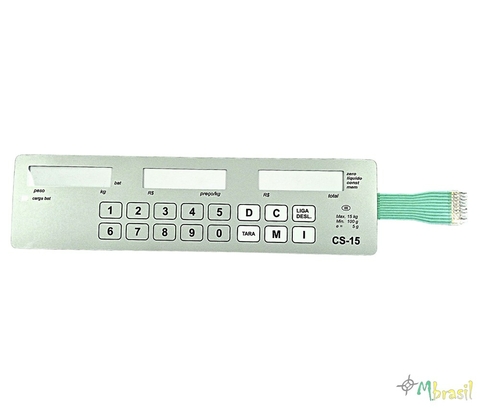 Teclado Balança Filizola Cs 15 Prata Bateria - Cód 486 (Pinado Conector Macho)