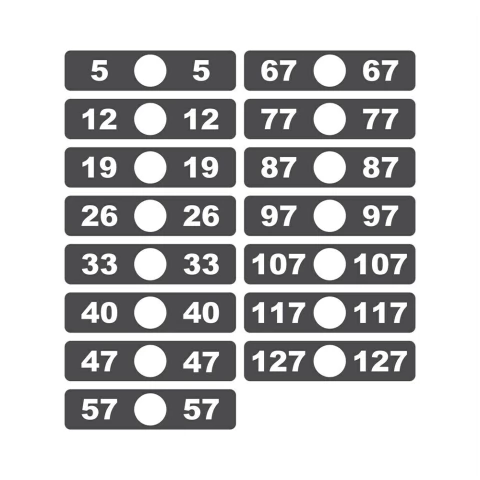 Etiqueta Aparelho de Musculação 05 ao 127 Cinza Escuro - Cód 3921