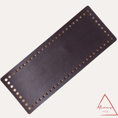 Base de bolsa couro sintético retangular 10x25cm - Marrom