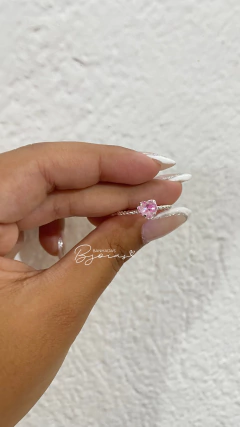 anel coração rosa na internet