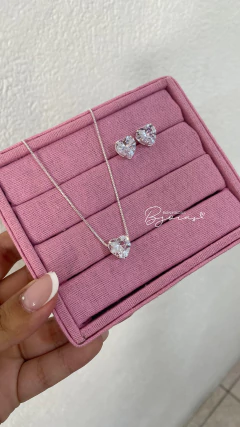 Conjunto coração cristal