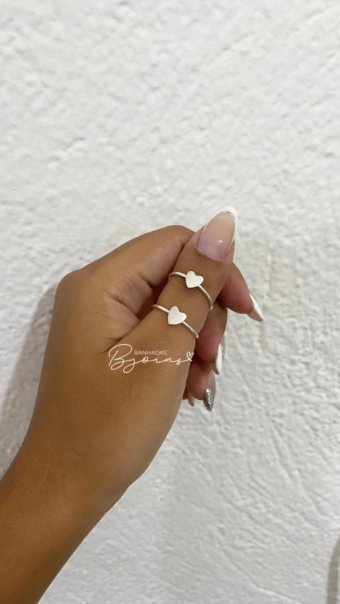 anel coração regulavel