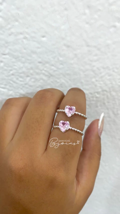anel coração rosa - comprar online