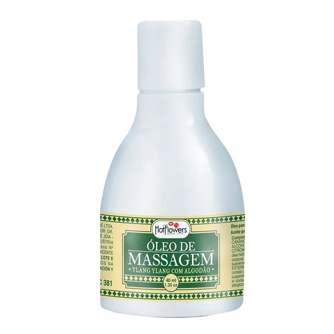 LEO DE MASSAGEM CORPORAL YLANG COM ALGODÃO 40ML HOT FLOWERS