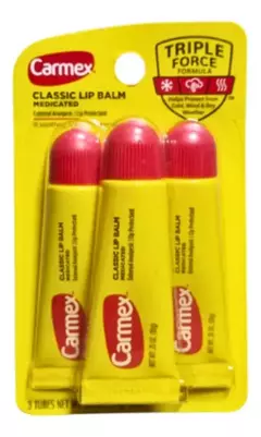 Carmex Classic Lip Balm Medicated Tube X3 Unidades