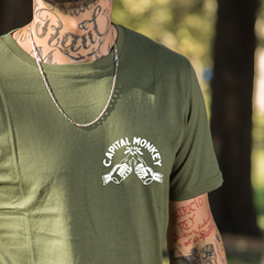 Remera capital monkey verde snow - DRINK CAPITAL - comprar online