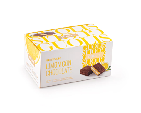 Galletitas de limon bañadas con chocolate - Caja x 8 unid.