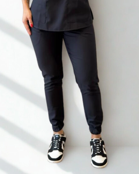 Calça Scrub Feminina com Punho Preta - comprar online