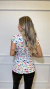 Jaleco Scrub Branco Estampado Dinossauro