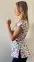 Jaleco Scrub Branco Estampado Dinossauro - Jaleco Boutique