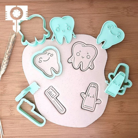 Cortadores de Biscoito Dentista 5cm Kit#1