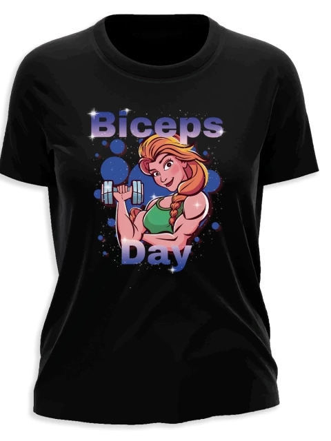Camiseta Blusa T-Shirt Princesa Biceps Day Academia Treino Calistenia Malhar Crossfit 100% Algodão