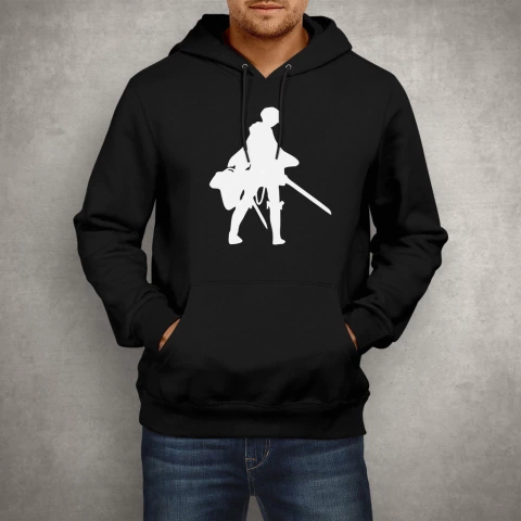 Moletom Canguru Com Capuz Estampa Attack On Titan Levi