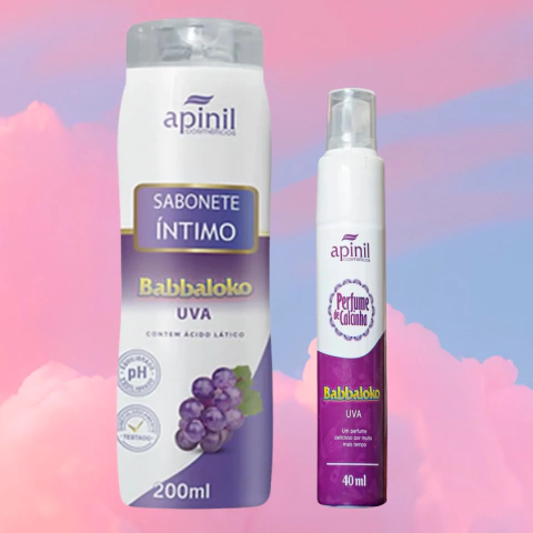 Kit: Sabonete Íntimo Babbaloko Uva 200ml + Perfume De Calcinha Babbaloko Uva 40ml