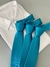 Gravata Semi Slim - Premium - Azul Turquesa Listrado