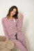 Pijama rayas bordo