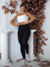Calça legging básica flanelada