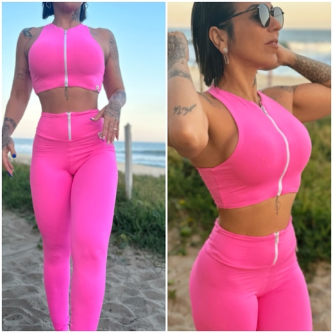 Conj de Legging Ziper Tratorado Verde Militar - (cópia)