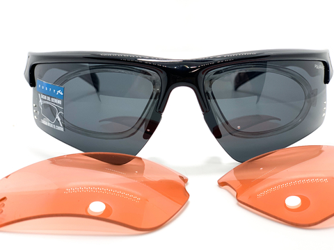 Anteojo De Sol Rusty Runet sblk/s10 Polarizadodo/ ambar lente intercambiable 69 mm