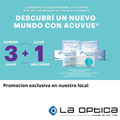 Promocion Lentes de Contacto Acuvue. Valido en nuestro local
