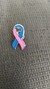 Pin Laço Rosa e Azul metal - campanha outubro rosa novembro azul - loja online