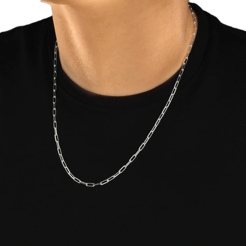 Cordão Italiano Elo Cartier 3,5mm Em Prata 925