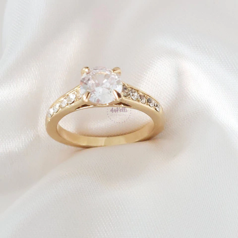 Anel Glam em aço inoxidável dourado