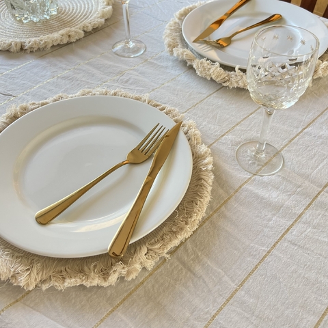 Mantel Tusor Lurex Gold 2,50 mts