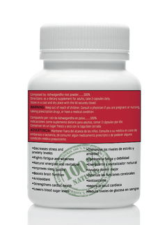 Ashwagandha - 30 cápsulas de 500mg - comprar online