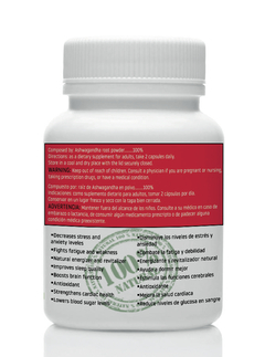 Ashwagandha - 120 cápsulas de 500mg - comprar online