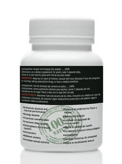 Ginseng Rojo Coreano - 30 cápsulas de 500mg - comprar online