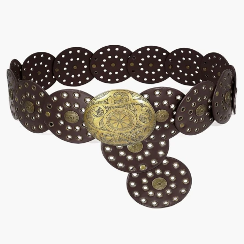 CINTO BOHO REDONDO FIVELA DOURADA