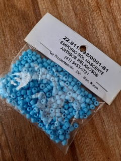Miçanga Azul claro leitosa