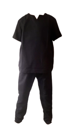 Conjunto Exu- Oxford Preto- Bata e Calça