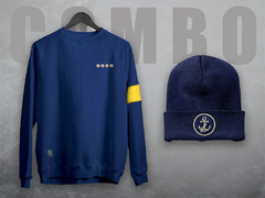 Combo Buzo + Beanie La Boca Azul