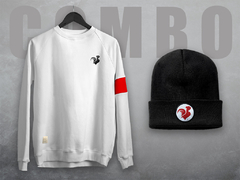 Combo Buzo + Beanie Nuñez Blanco