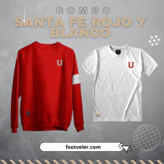 Combo Santa Fe Rojo y Blanco Buzo + Remera - comprar online