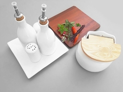 Conjunto Galheteiro E Saleiro Provençal Branco - comprar online