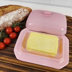 Manteigueira Retangular Baixa Rosa - Ordalha Ofertas | A Loja da Mesa Posta