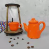 Kit Bule Café Individual Jumbo Laranja Poá