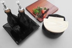 Conjunto Galheteiro E Saleiro Provençal Preto na internet