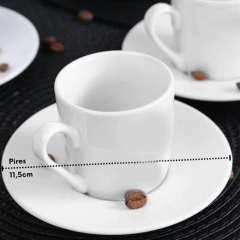 Imagem do Xicara De Café Pires Redondo Branco 55 ml