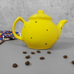 Bule De Cha 700 ml Amarelo Poá Preto - comprar online