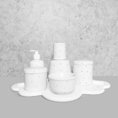 Kit Higiene C/ Moringa Cilindrica E Bandeja Nuvem Azul Poá - comprar online