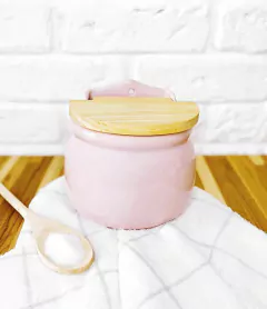 Saleiro Tampa De Madeira 1Kg Rosa - comprar online