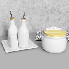 Conjunto Galheteiro E Saleiro Provençal Branco